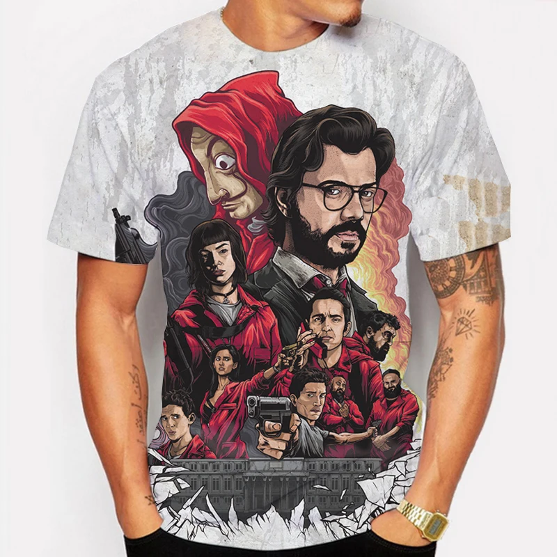 

New Women 3d Print La Casa De Papel T-Shirt Money Heist Tee TV Series Men Short Sleeve House of Paper Oversized TShirt Tops