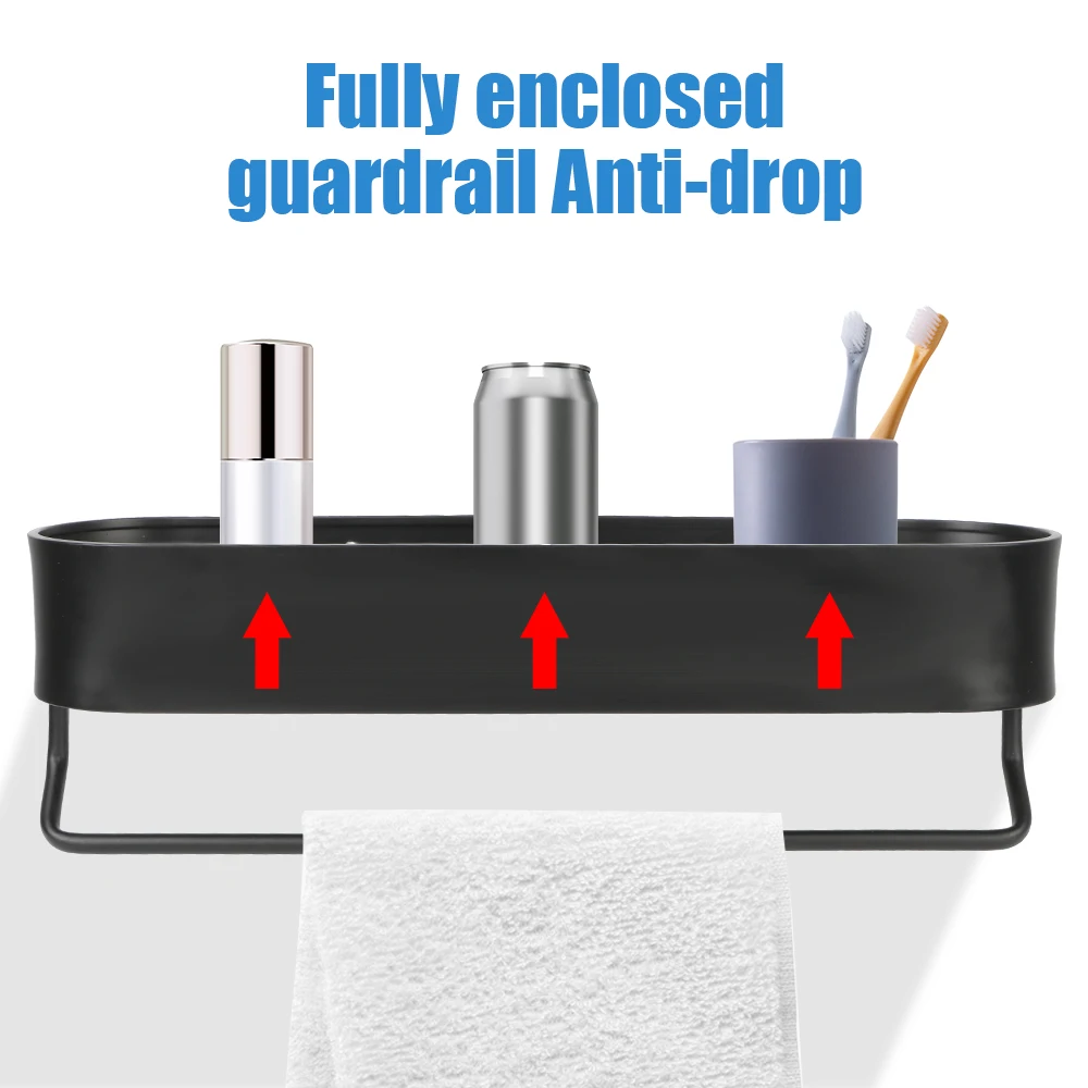 Настенные полки кухонный Органайзер черная полка для ванной комнаты аксессуары