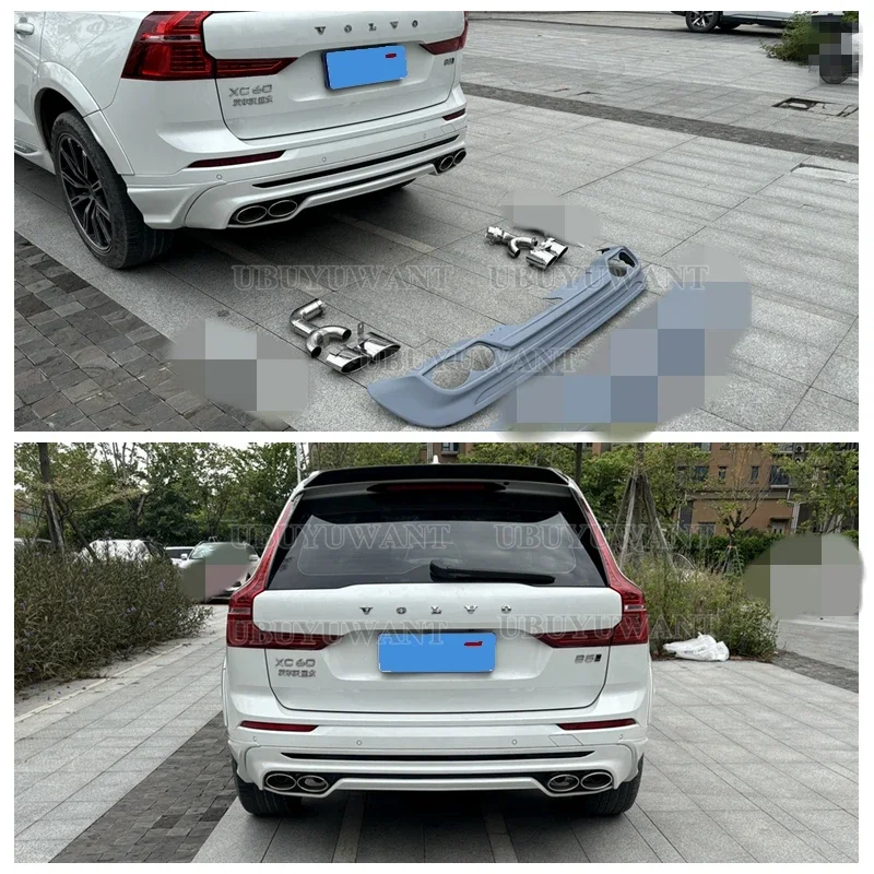 Для Volvo NEW XC60 ABS задний бампер багажник губный спойлер с насадками для выхлопных