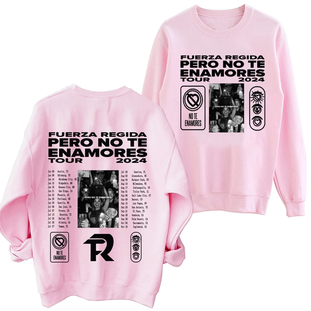 Fuerza Regida Pero No Te Enamores Tour 2024 толстовка в стиле Харадзюку с длинными рукавами