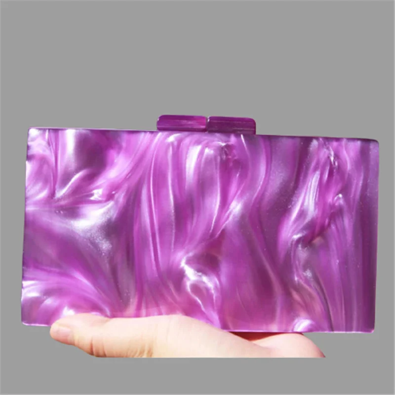 

Жемчужная фиолетовая зеркальная модная женская вечерняя сумка, Новая уникальная мраморная полосатая Наплечная Сумка, элегантный акриловый портативный Повседневный клатч