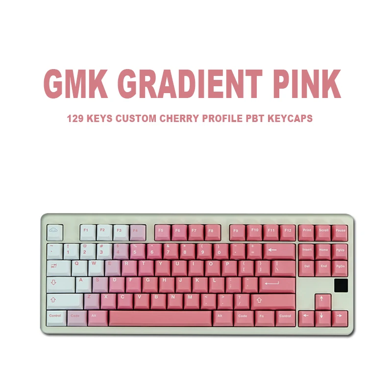 

129 Keys GMK Gradient Pink Keycaps Custom Cherry Profile Keycaps for Cherry Mx Mechanical Keyboard Personalise PBT Keycap
