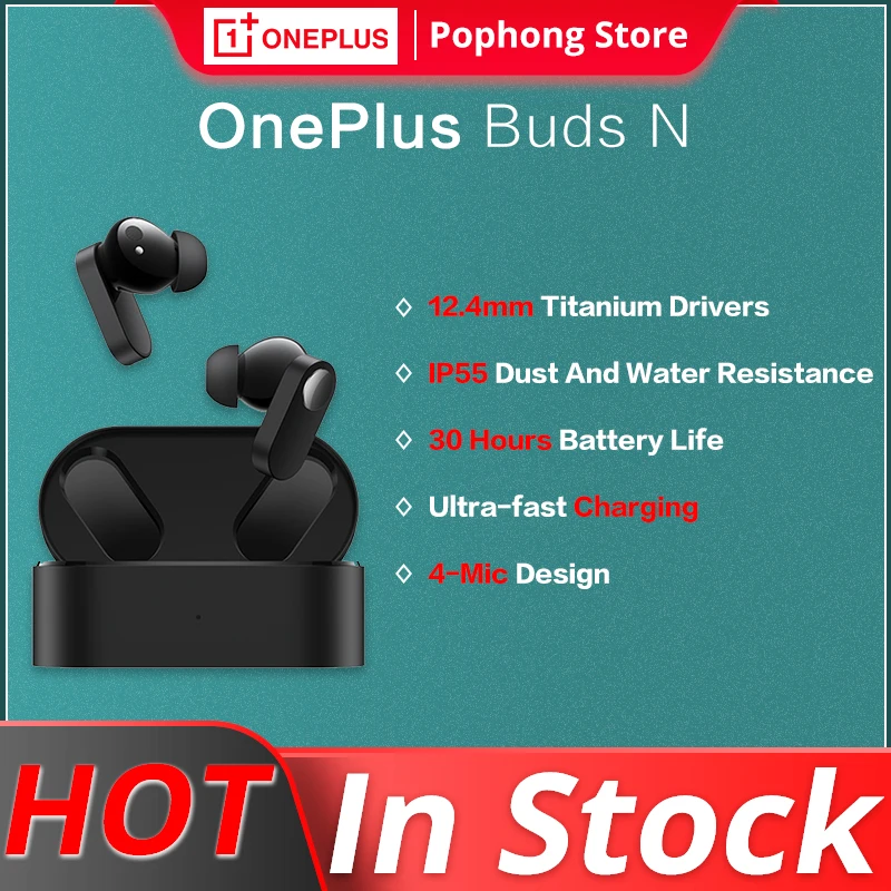 Online Oneplus Buds N TWS سماعة سماعة لاسلكية تعمل بالبلوتوث 5.2 المزدوج دعوة إلغاء الضوضاء صحيح سماعة رأس لاسلكية سماعات Oneplus Nord براعم