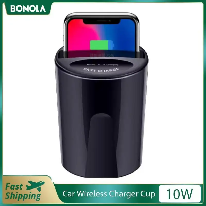 bonola fast wireless car charger cup for samsung s21 s2fenote10 plus 10w qi wireless charging car cup for iphone 13 12 pro 11 free global shipping