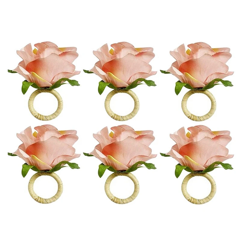 

6 шт. кольца для салфеток ручной работы цвета шампанского для дома, кухни, столовой, обеденных вечеринок, обедов, пикников, свадеб