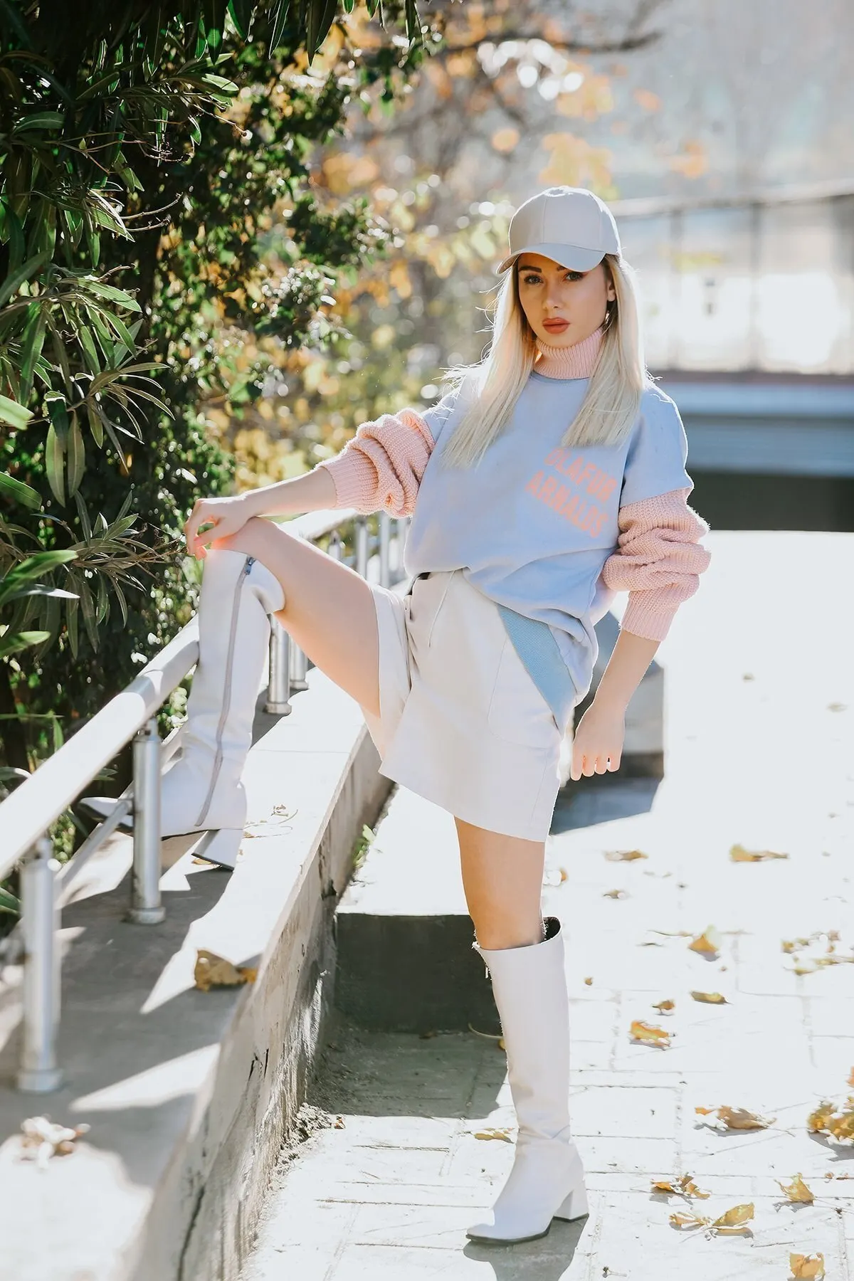 

Women's Sweatshirt Babyblue Loose Turtleneck sportswear Detailed Hoodies Fashion All Season New Pullovers Fleece lovers Fleece