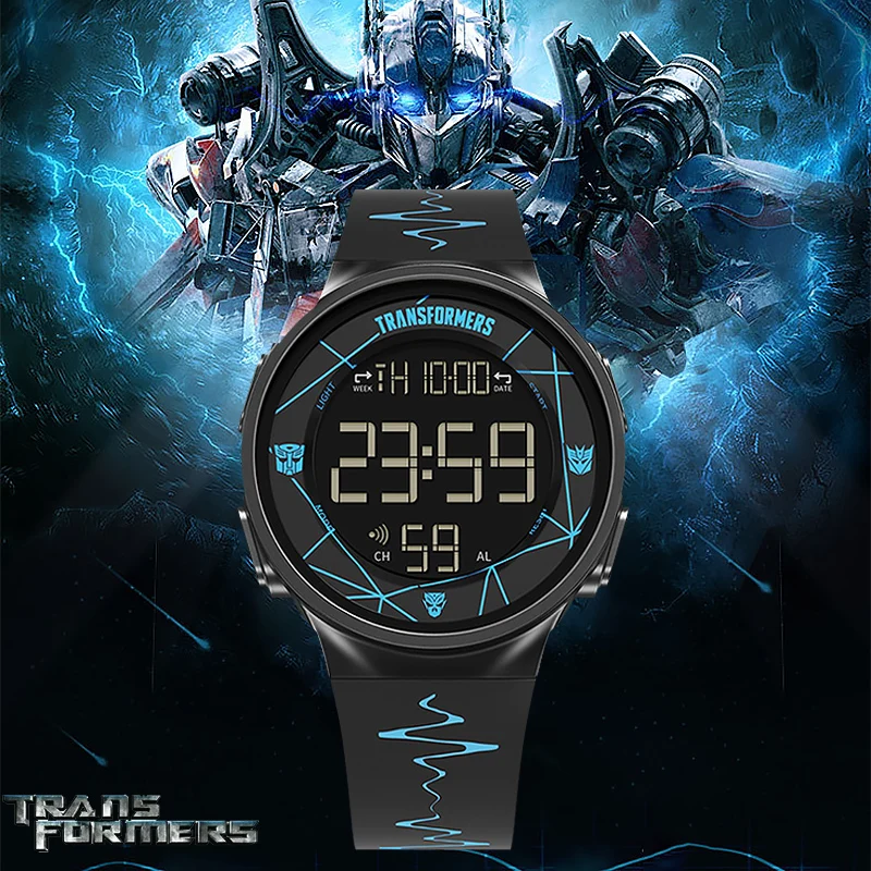 Купи New Transformers Children Electronic Watch Cool ECG Graffiti Luminous Display Can Dismantle Watch Boy Waterproof Sports Watch за 1,342 рублей в магазине AliExpress