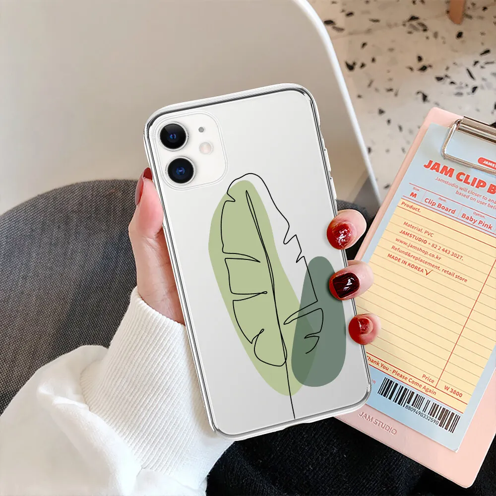 

NOHON Leaf Petal Decorative Painting Mobile Phone Case For REDMI NOTE 10 PRO 5G NOTE9 8 REDMI 6A 8 9C 9T Transparent Casing
