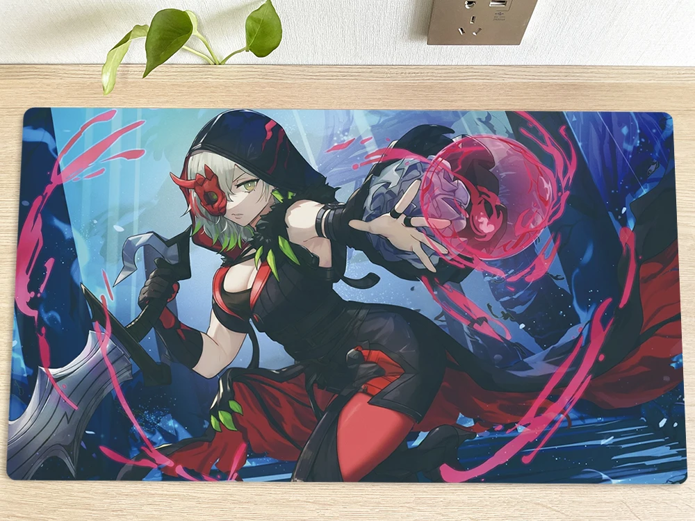 Настольный игровой коврик YuGiOh для мыши в виде черной ведьмы TCG геймерских карт