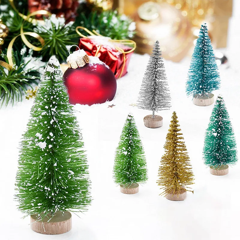 

Mini 12Pcs Christmas Tree Pine Tree Christmas Decorations Home Table Navidad Xmas Ornaments New Year Decor Gift Dropshipping