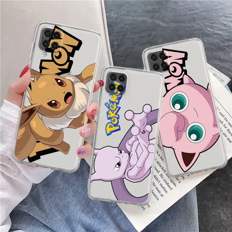 

Clear Case For Samsung Galaxy A52 A12 A51 A32 A21s A71 A32 A22 50 A70 A31 A72 5G Phone Cover Pokemon Pikachu Anime