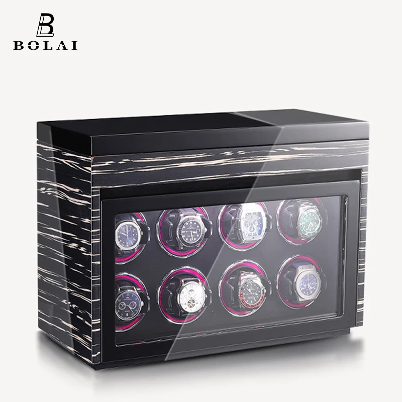 MELANCY Brand Automatic Watch Winder Luxury Wood Watch Safe Box Touch Control and LED Interior Backlight Watches Storage Box