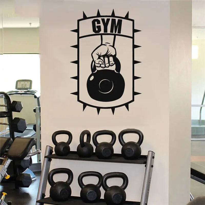 

Dumbbell Fitness GYM Vinyl Wall Sticker Garage Home Decor Crossfit Motivation Wall Decals Self Adhesive Mural Removable 3G28