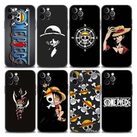 one piece luffy logo straw hat anime phone case for iphone 11 12 13 pro max 7 8 se xr xs max 5 5s 6 6s plus soft silicone case