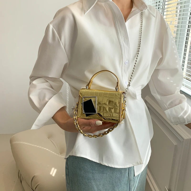 Vintage PU Leather Shoulder Crossbody Bags For Women 2023 Lux Designer Bag With Crocodile Pattern Large Capacity Casual Tote Bag