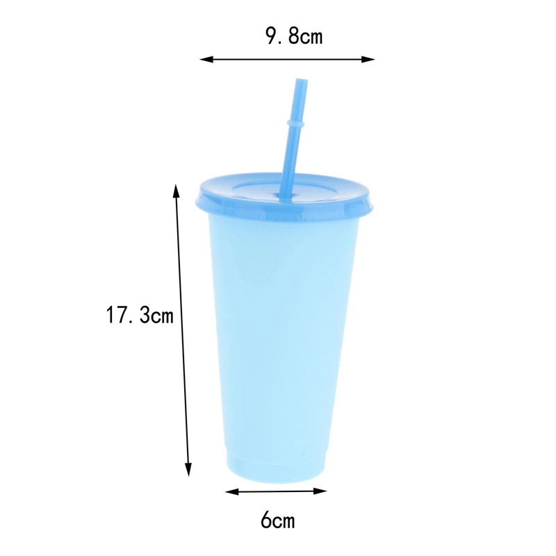 5 шт. многоразовый стакан с крышкой и соломинкой 700 мл