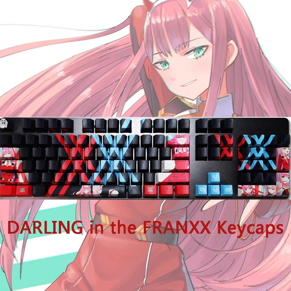 

Darling In The Franxx Zero Two Keycaps Mechanical Keyboard Cap Game Character Keyboard Cap Cherry Profile Pbt Material