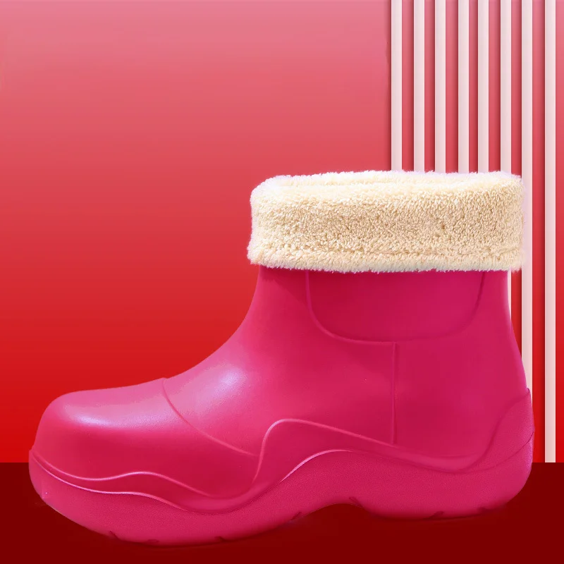 

Женские резиновые сапоги, водонепроницаемые ботильоны на толстой подошве, повседневные короткие сапоги для ходьбы, 2023