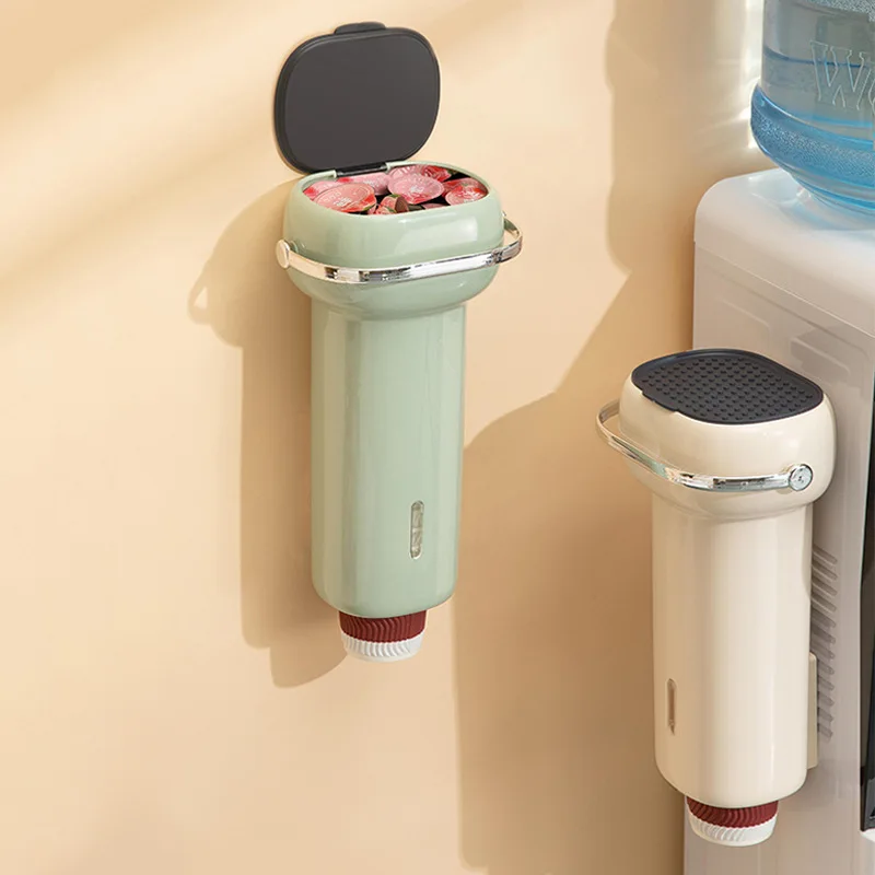 

Creative Disposable Paper Cup Holder Wall-mounted Self-adhesive Plastic Water Dispenser Cup Holder Container Paper Cup Holder