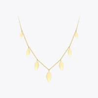 enfashion vintage leaf necklace for women plant necklaces 2021 gold color fashion jewelry stainless steel party collar p203189