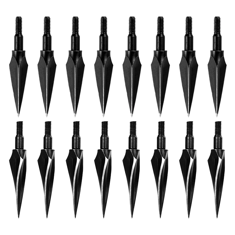 

Top!-16 PCS Metal Archery Arrowheads 125 Grain Broad Head Tips Arrows For Compound Bow Crossbow Recurve Bow Hunting