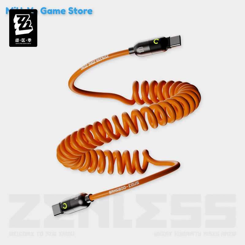 Фото ZZZ оригинальный кабель для передачи данных Bangboo Zenless Zone Zero, официальная оригинальная тематическая серия, пружинный кабель для быстрой зарядки, подарки на день рождения №3