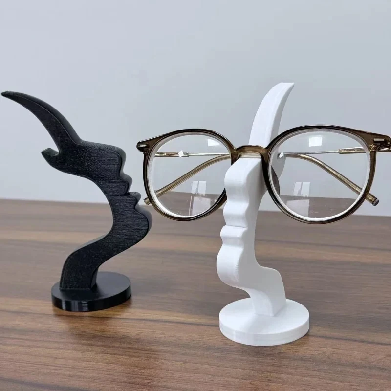 Фото Минималистичная подставка для очков с 3D-печатью (вид сбоку), настольный декор в стиле линейной графики, забавная и практичная подставка для очков №2