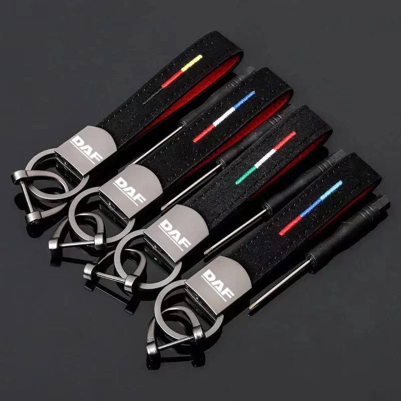 

New car key chain three color embroidered fur suede keychain For DAF XF CF LF VAN car men and women general key chain accessorie