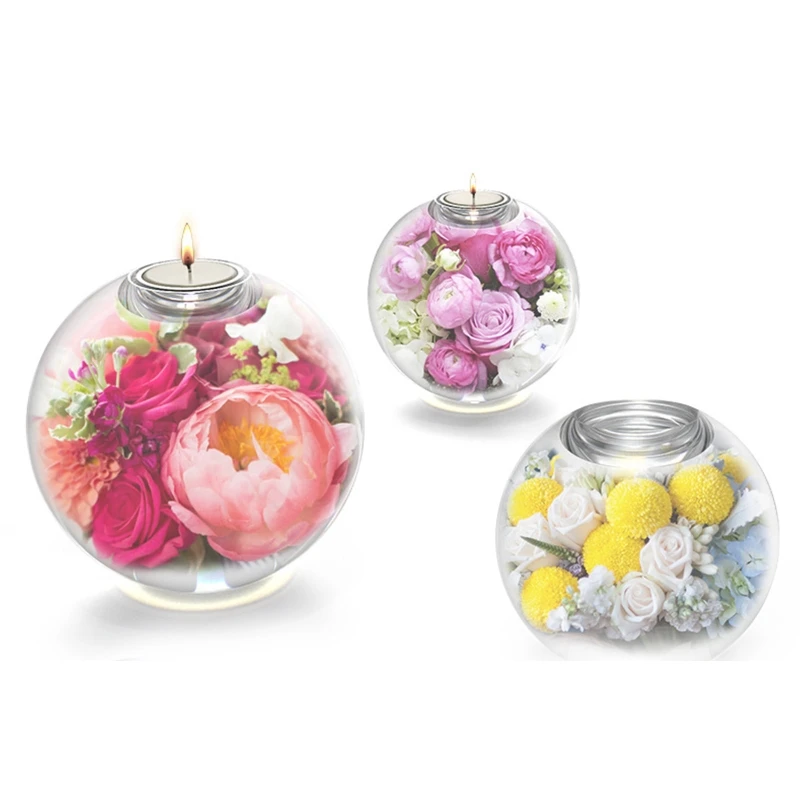 

3pcs Silicone Mold Spherical Candle Holder Mould Candlestick Epoxy Resin Mould Jewelry Tool Decorative DIY Hand Crafts