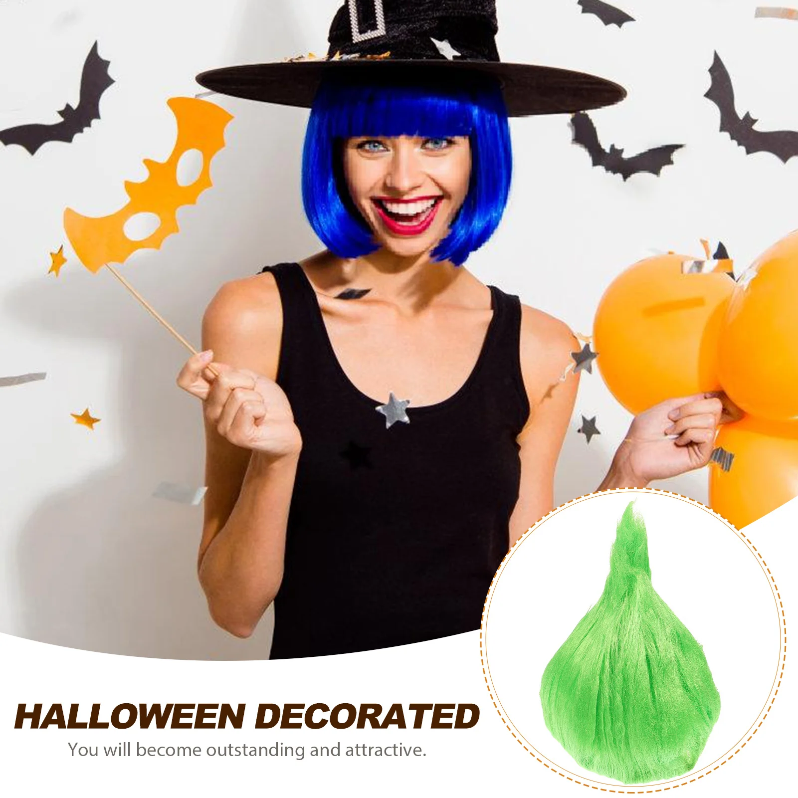 Зеленые парики Фестиваль троллей Рождественский короткий карнавальный головной