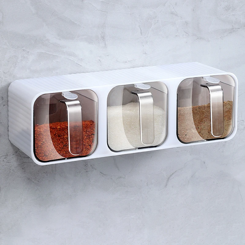 Коробка для приправ кухонные принадлежности настенный контейнер бак соли