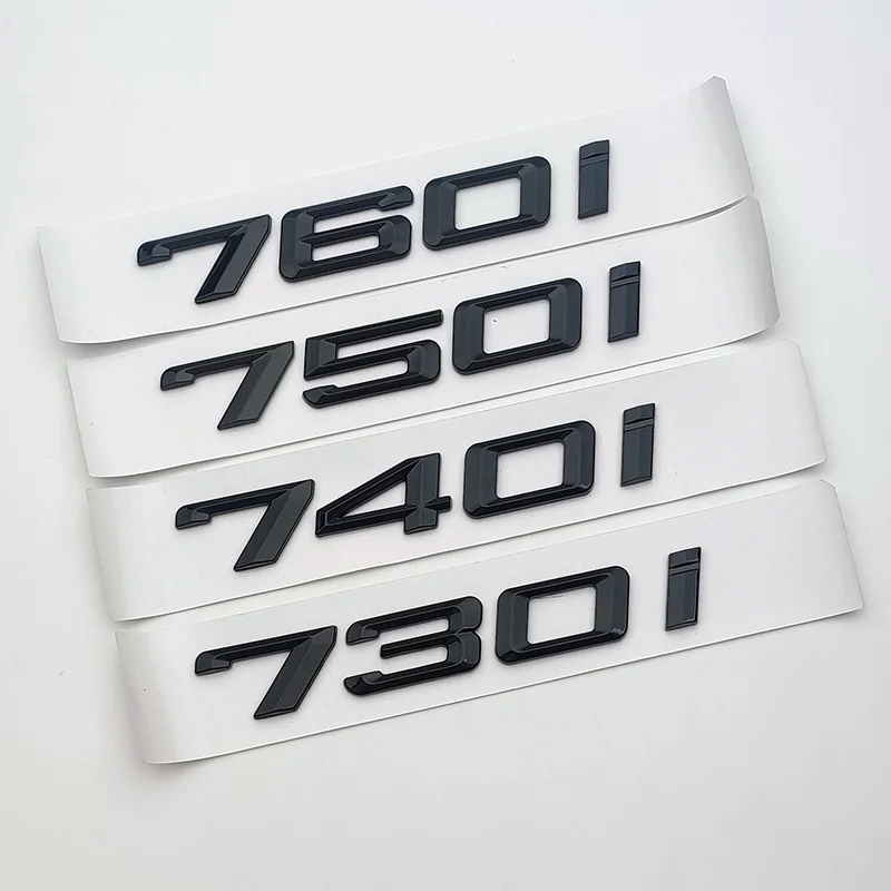 

3d ABS Black Car Rear Tail Trunk Letters 730d 730i 740i 745i 750i 760i Logo Emblem Badge Sticker for E38 E65 F01 F02 E66 Goods