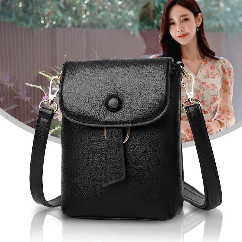 

2023 Flap Crossbody Bags Women Mini PU Leather Shoulder Purses and Handbags for Girls Ladies Phone Simple Solid Designer Bag