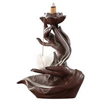 buddha lotus backflow incense holder incense burner buddha hand backflow incense burner smoke waterfall ornament for home office