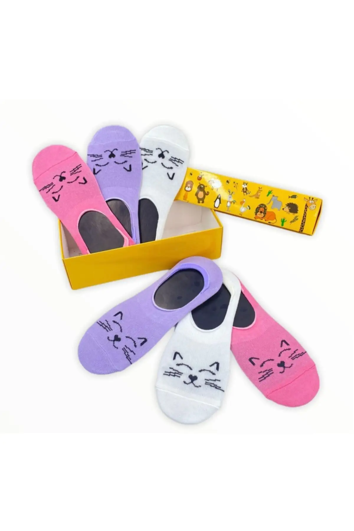 

3'lü Cat Çocuk носки для балерины плоскогубцы, хлопок-спандекс, розовое нижнее белье