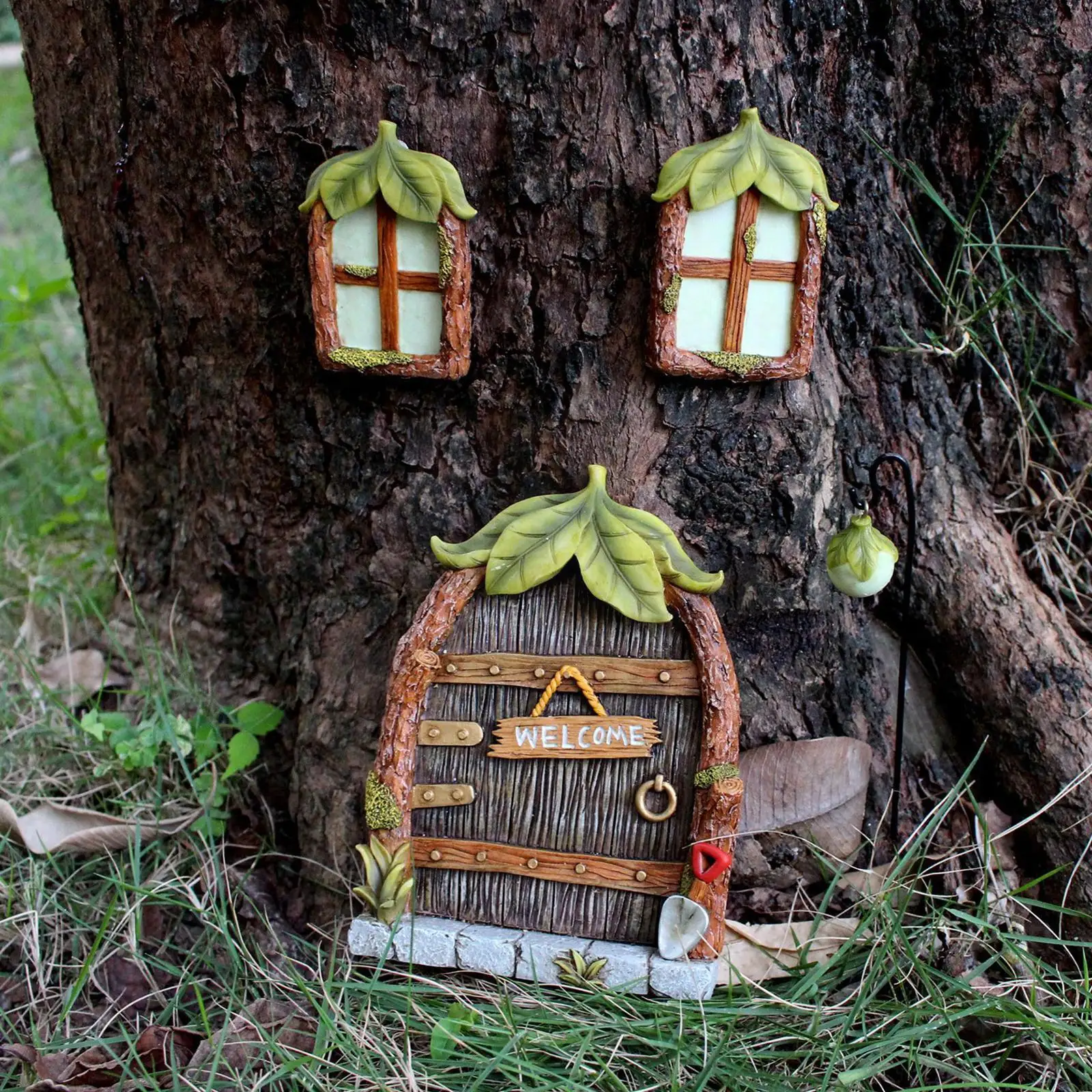 

Cute Miniature Fairy Gnome Window Door Figurines Elf Craft Micro Landscape Garden Decor Accessories Home Yard Gift Hou B7b2