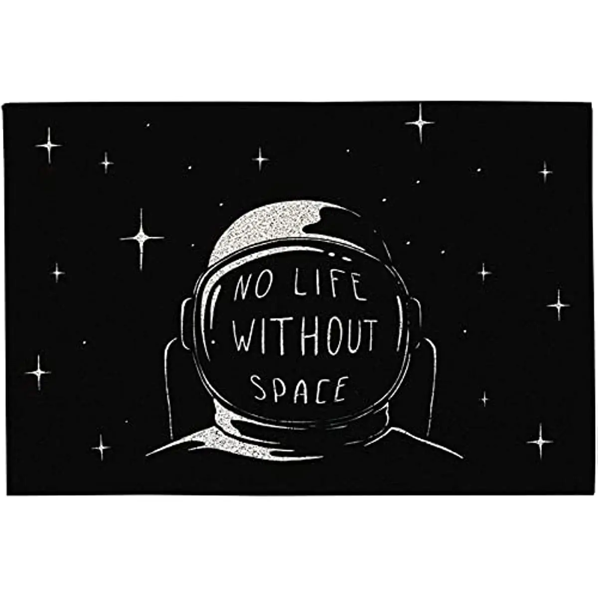 

Cartoon Welcome Mat,Astronaut Space Theme Doormat Black doormats for Entrance Indoor Outdoors Kindergarten Children's Room
