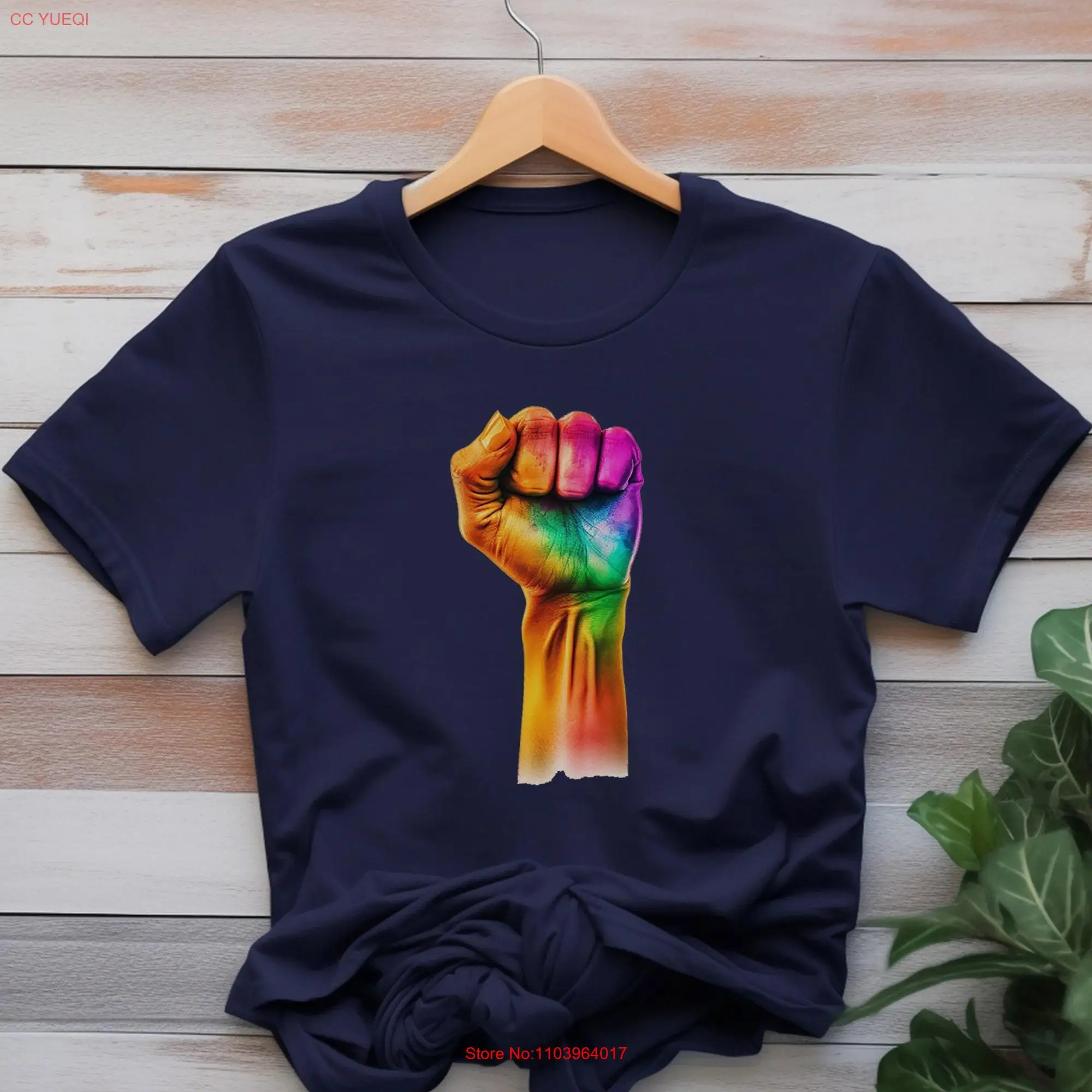 Punch Rainbow T Shirt LGBT Pride Rebel Lesbian Queer Bisexual Trans Gay Awareness long or short sleeves