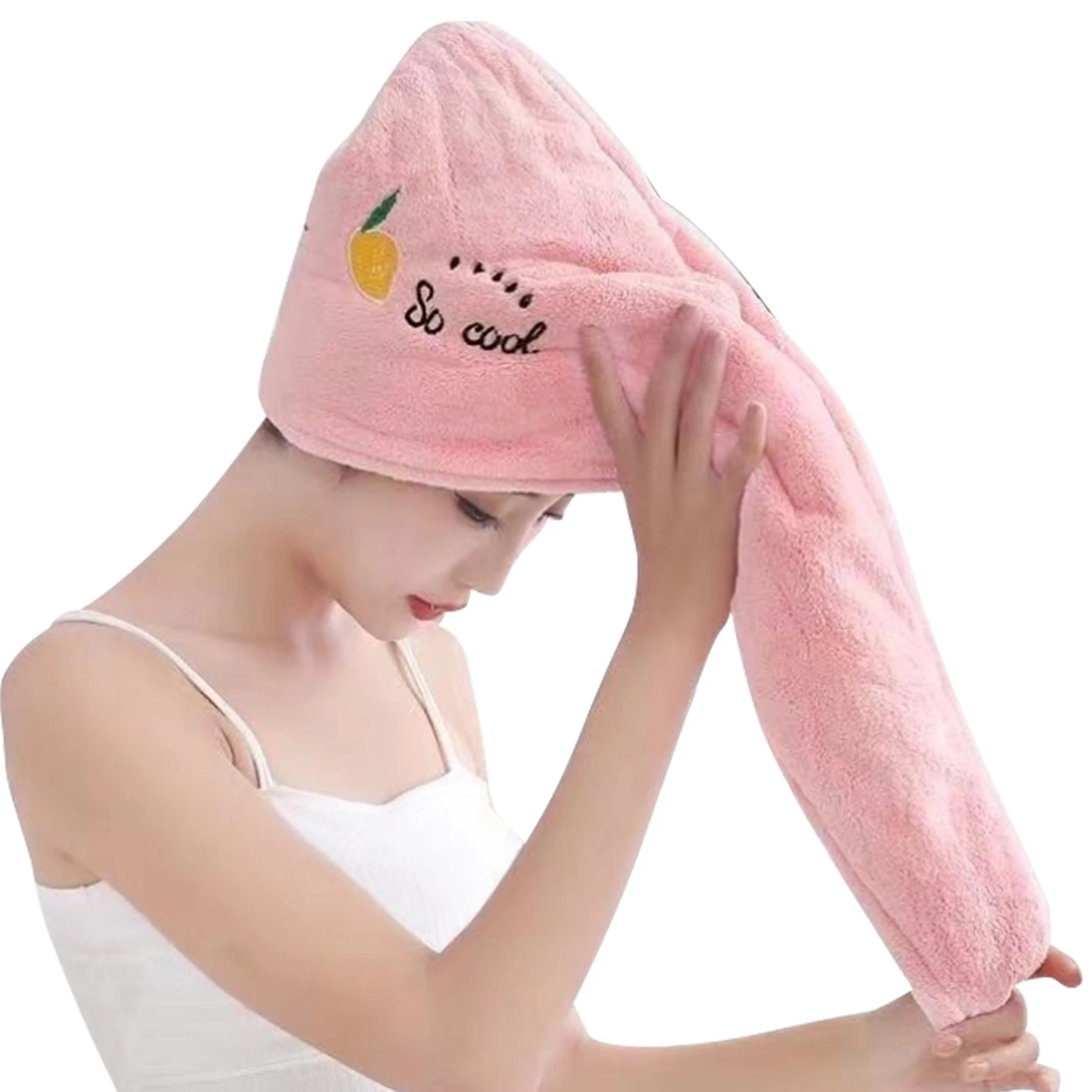 

Полотенце для волос, ультрамягкое и быстросохнущее абсорбирующее полотенце, абсорбирующее быстросохнущее полотенце с застежкой на пугови...