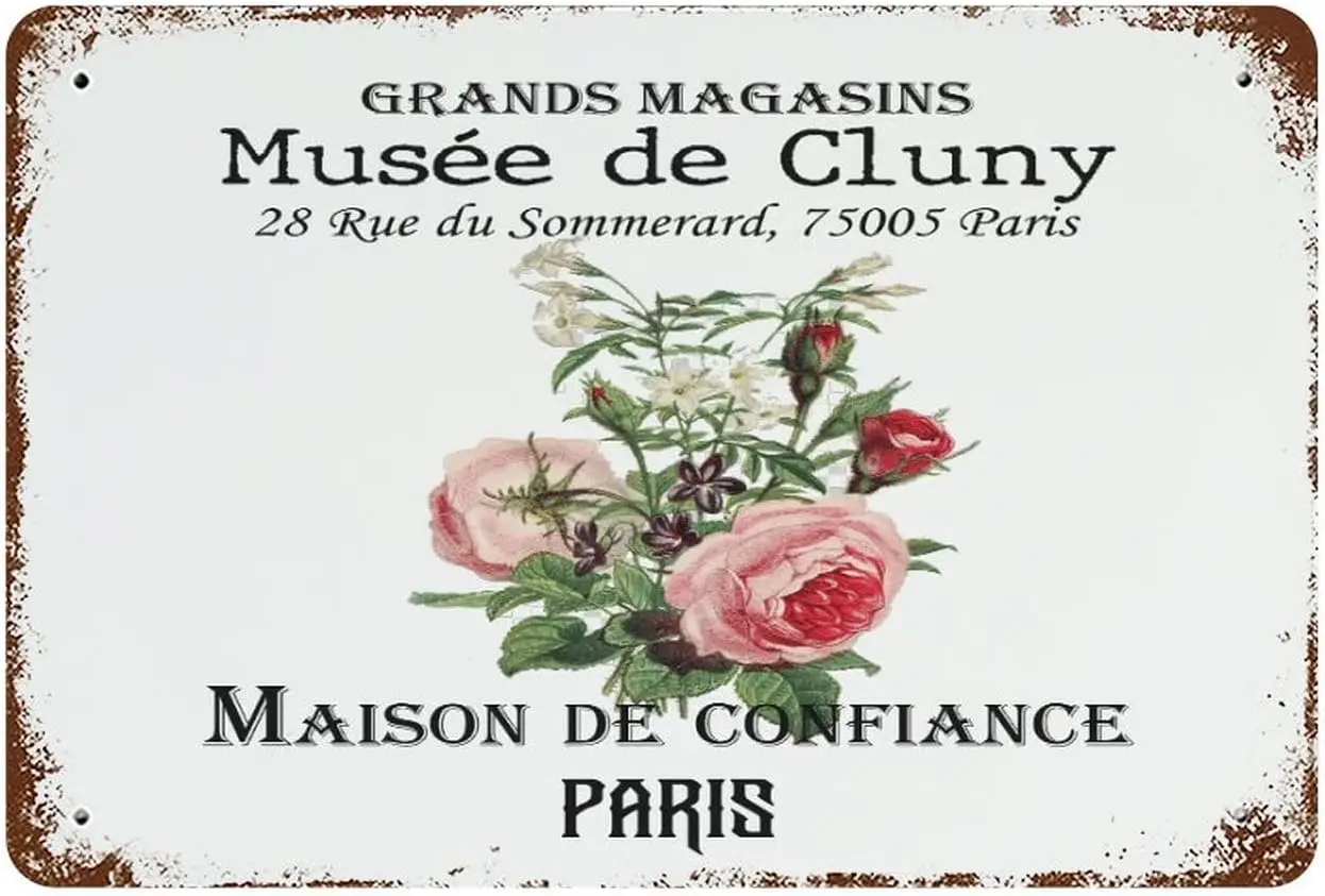 Rose Flowers Decortve 812 nch Metl Tn Sgn европейский букет цветов Vntge Plte Wll Decor Mn Cve Br Grndm Gfts для мам