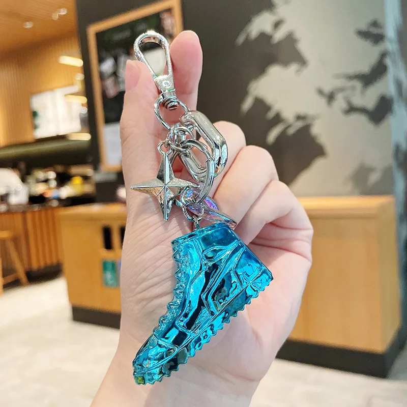 

Colorful Electroplating simulation shoe mold personality keychain creative school bag pendant couple car