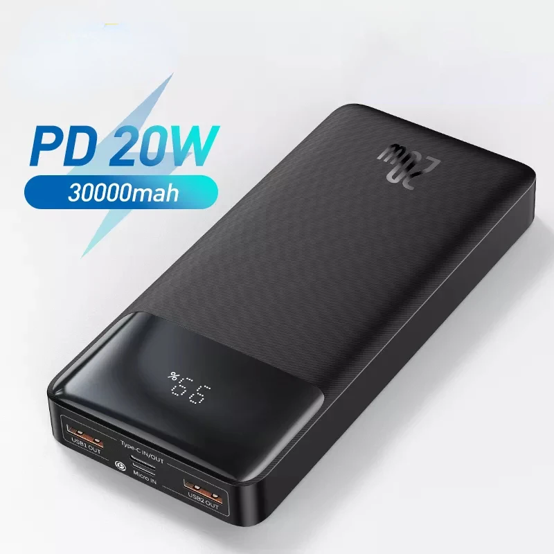 

2023NEW Power Bank 30000mAh Mobile Phone Charger Portable External Battery Powerbank Quick Charge For IPhone 13 Xiaomi Poverbank