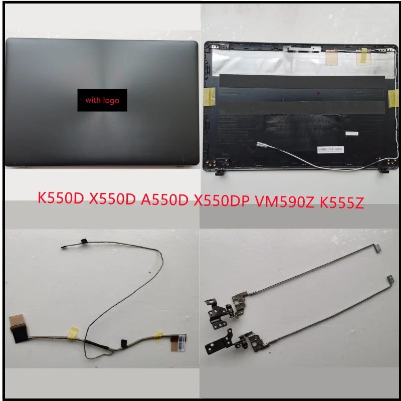 

New LCD Back Cover Screen Lid Cap Topcase Housing Case hinge flex cable For ASUS K550D X550D A550D X550DP VM590Z K555Z shell