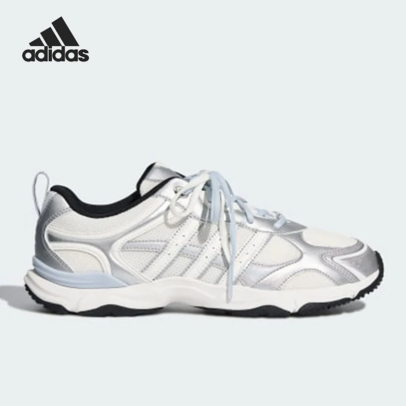 Фото Женские повседневные кроссовки Adidas KH6931, серебристый металлик, промежуточная подошва Dreamstrike, резиновая подошва Adiwear, обувь для ежедневных прогулок. №1