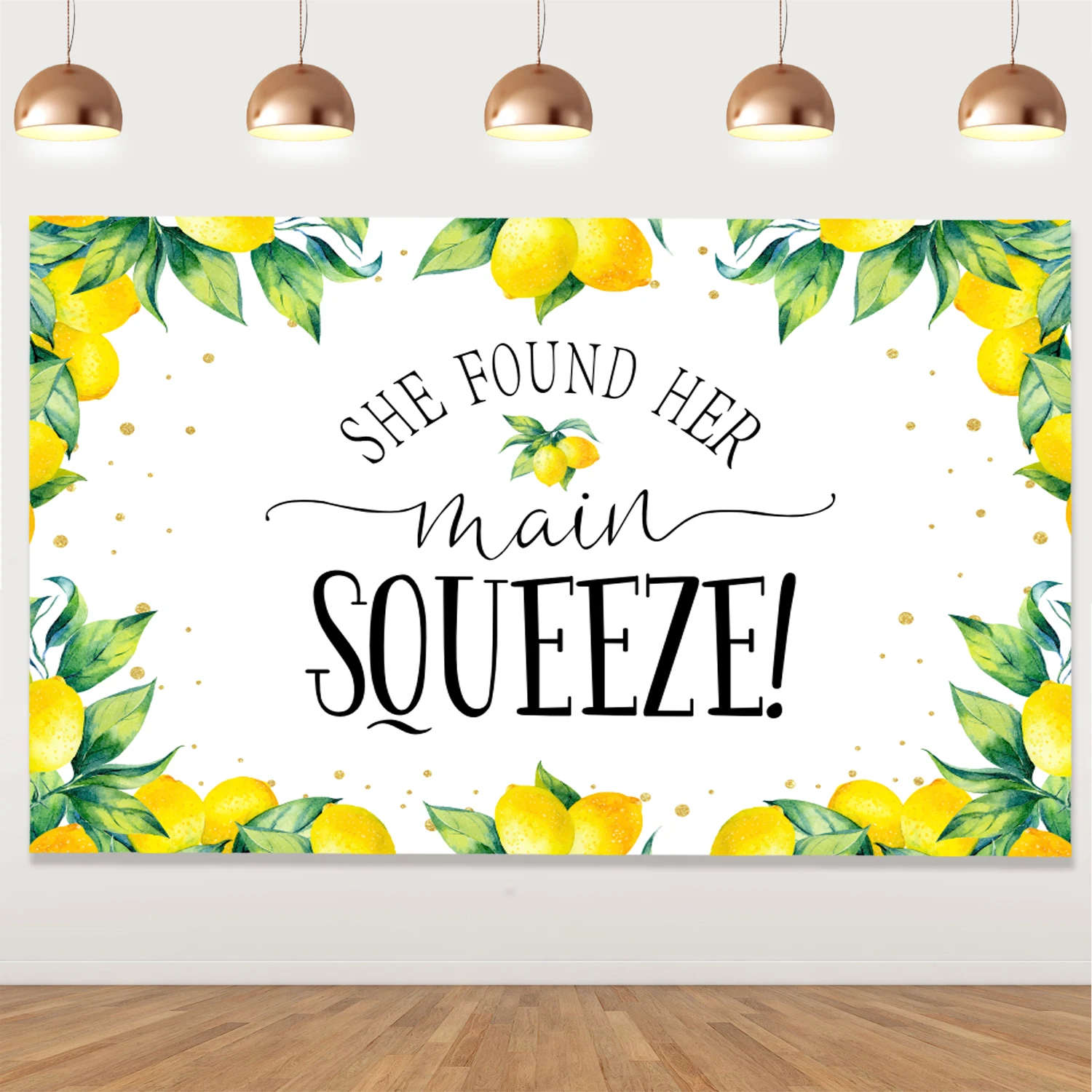 

Lemon Bridal Shower Backdrop Women Wedding Party Decorations She Found Her Main Squeeze Photo Background Summer Lemonade Banner