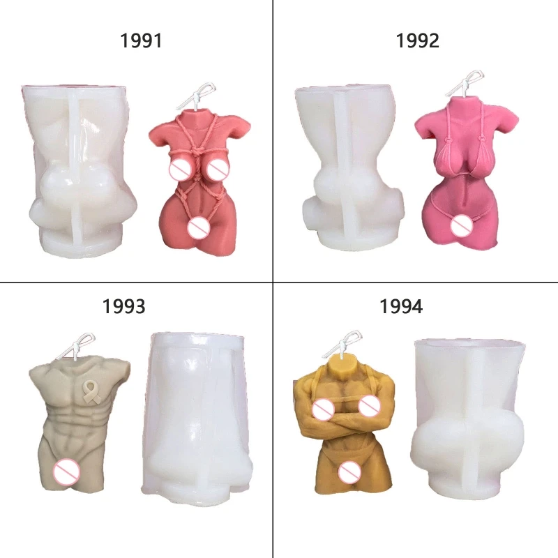 

Female Men Body Silicone Mold Epoxy Resin DIY Decoration Making Soap Candle 918F