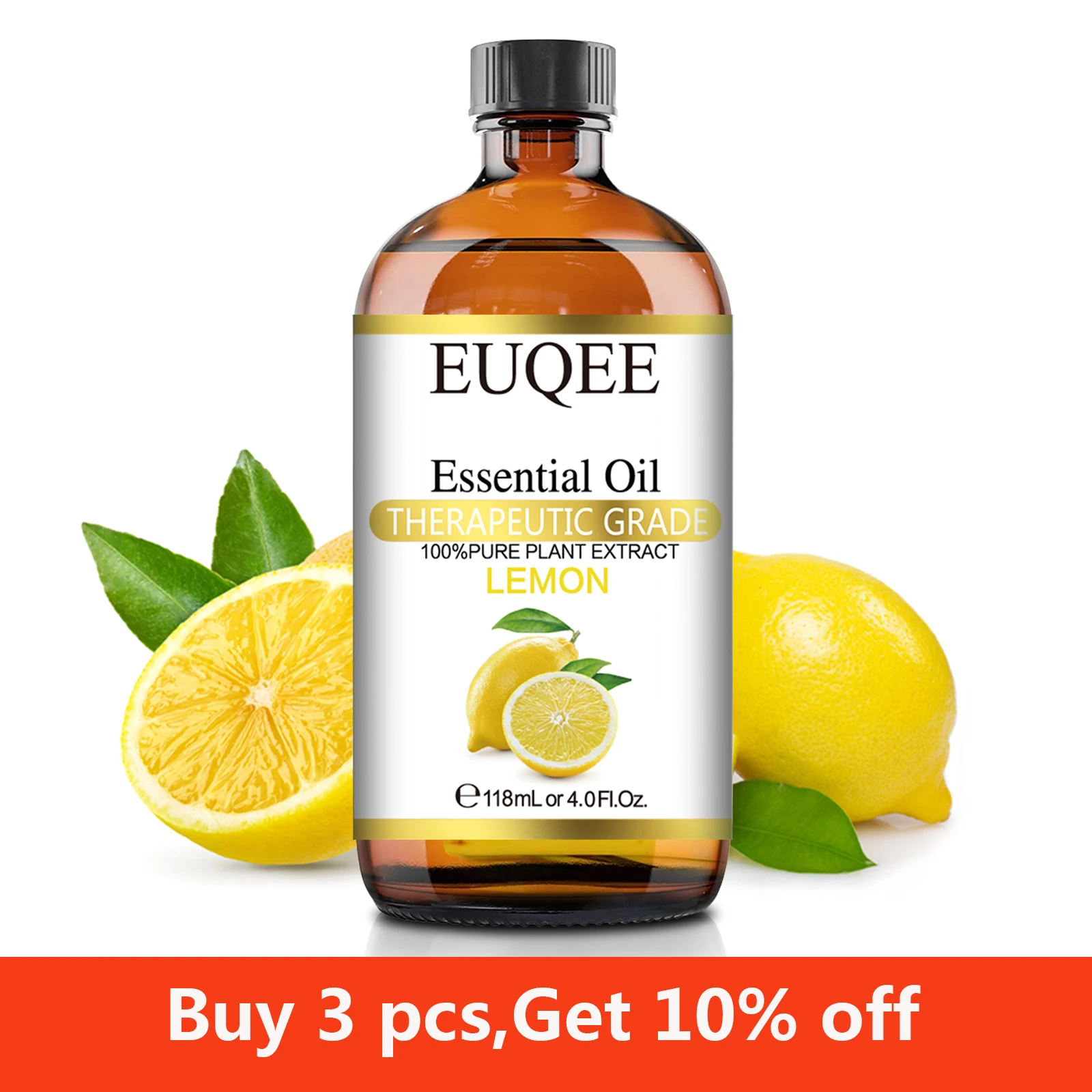 

EUQEE 118ml Lemon Natural Plant Essential Oil For Diffuser Aromatherapy Fragrance Aroma Oils With Dropper Sandalwood Peppermint