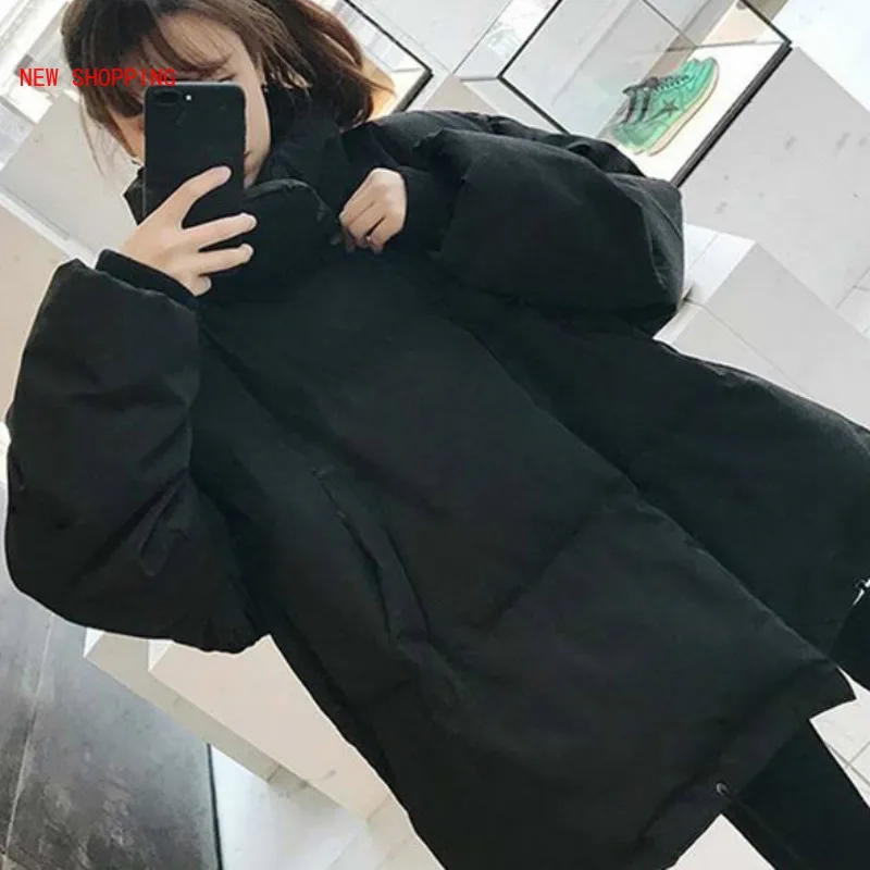 Short Bread Overcoat Korean Women Parkas Coat 2021 Casual Thick Warm Padded Jackets Female Solid Loose Outwear Snow Jacket White