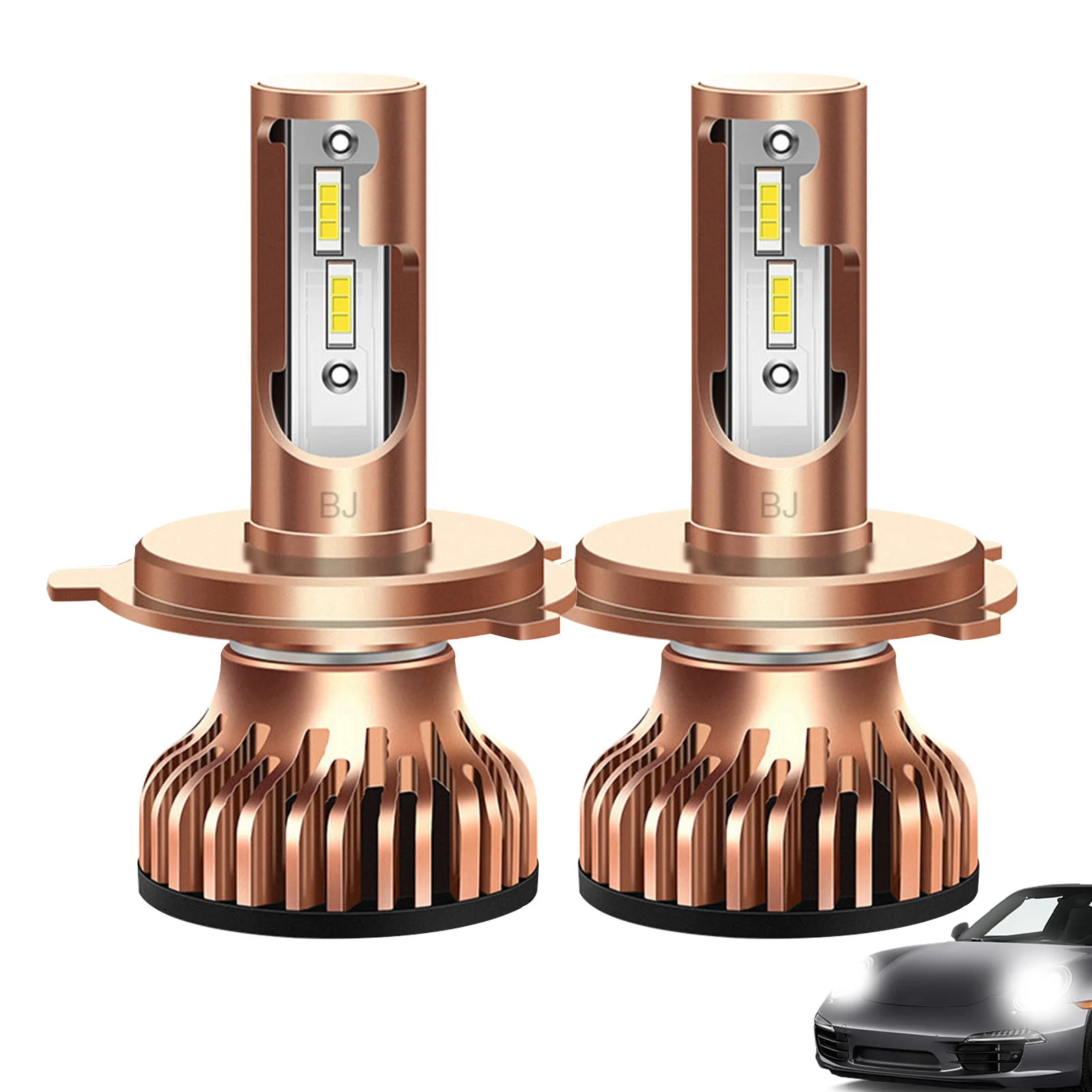 

Светодиодный ные фары для автомобиля, 2 шт., фары дальнего и ближнего света, светодиодный ные фары с водонепроницаемостью IP67 для лучшего вида