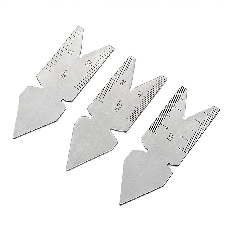 

3Pcs/Set 60x20mm 55/60 Degree Mini Center Gauge Stainless Steel Center Gauge Inch Metric Screw Thread Pitch Measuring Lathe Tool